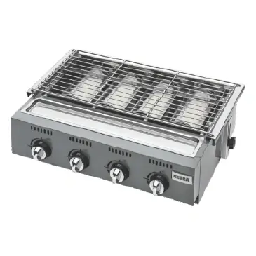 Griller Roaster 4 Burner OL-4B – Pemanggang Gas Stainless Steel 4 Tungku untuk Restoran & Katering