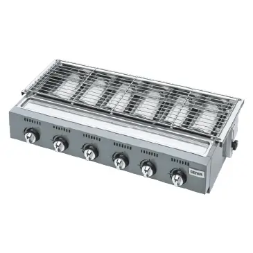 Griller Roaster 6 Burner OL-6B – Pemanggang Gas Profesional 6 Tungku untuk Restoran & Katering