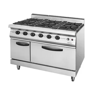Gas Open Burner with Oven RBJ-6 – Kompor Gas Industri 6-Tungku + Oven untuk Dapur Profesional